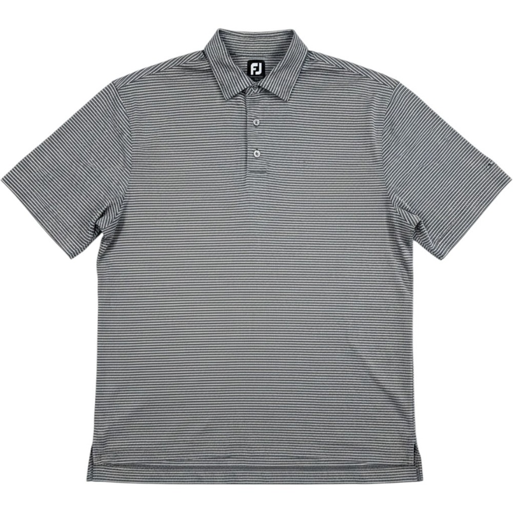 FootJoy FJ Golf Polo Shirt Men XL Lot of 2 Green Gray Stripe Performance Bundle